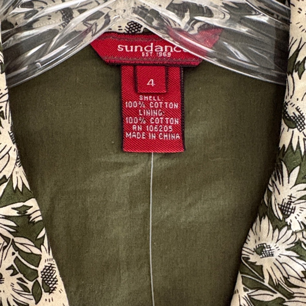 Women's Vintage look Green Floral Button-Front Dress - Picture 4 of 5